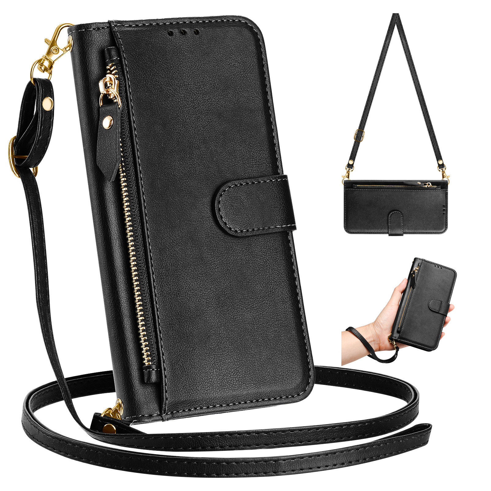 Zipper Wallet Flip Leather 12 Phone Case