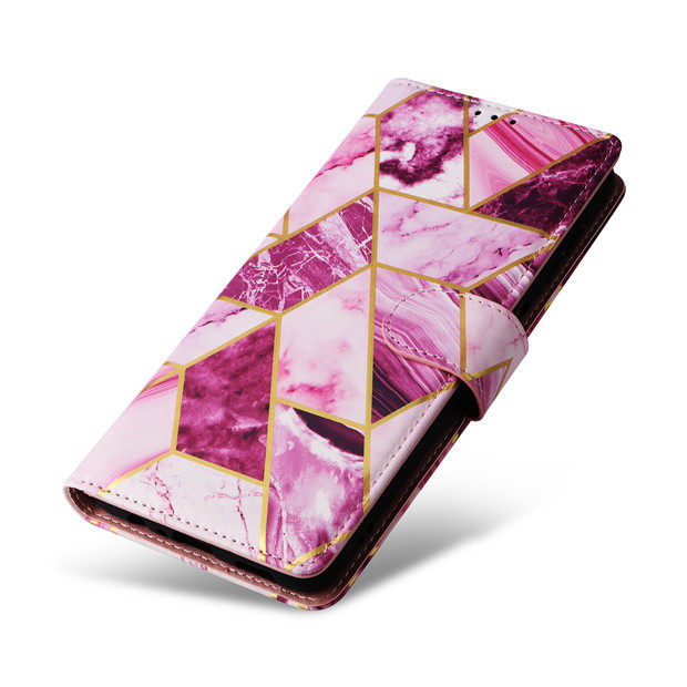 Geometric Marble Design Flip iPhone Case