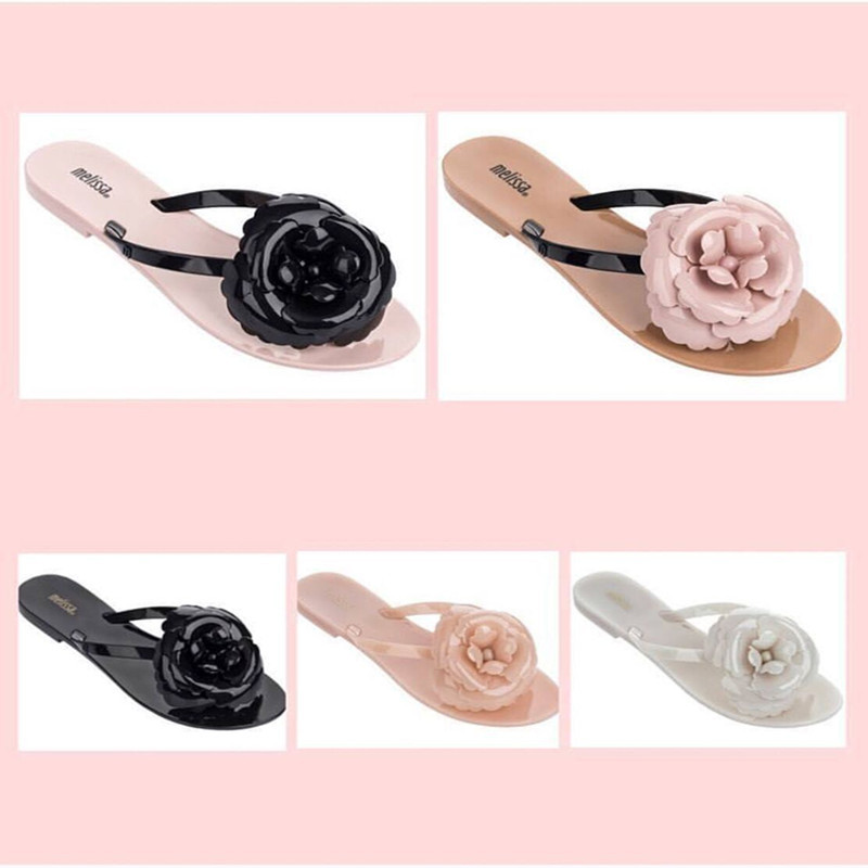 Brazilian Jelly Shoes Camellia Sandals Slippers Women's Summer Outdoor Beach Shoes Seaside Flip-Flops Women's Roman Shoes