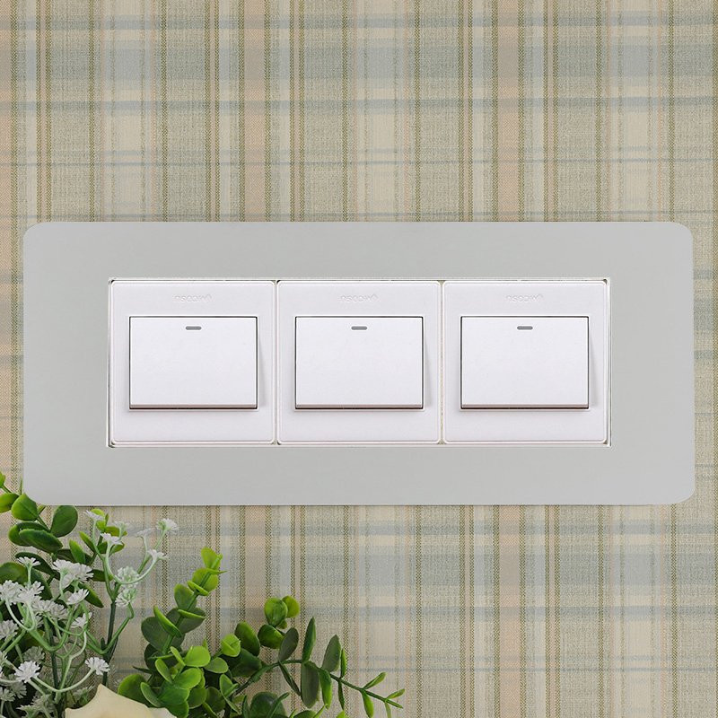 WALL PATCH PROTECTIVE SHEATH SOCKET TRIM FOR HOME PURE COLOR CARD WATERPROOF TRIPLE OPEN SWITCH SLEEVE MODERN MINIMALIST ANTI-DUST STICKER