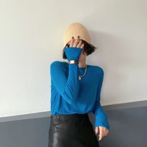 Joker basic round neck long sleeve T-shirt female solid color simple Joker mask coat shirt stretch base shirt