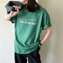 Autumn childrens round neck letter print short sleeve t-shirt women wild loose comfortable base shirt top women