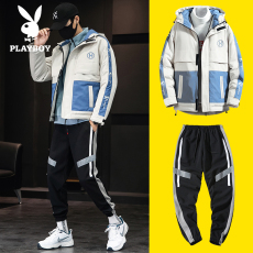 Куртка 花花公子棉衣男士冬季外套2019新款羽绒棉服套装工装秋冬棉袄衣服 Playboy