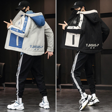 Куртка 花花公子棉衣男士冬季外套2019新款羽绒棉服套装工装秋冬棉袄衣服 Playboy