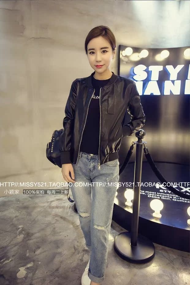 Mùa thu 2018 mới của Hàn Quốc thời trang áo khoác da bóng chày ngắn nữ mùa xuân và áo khoác mùa thu hoang dã áo khoác ngắn nữ áo da lộn zara
