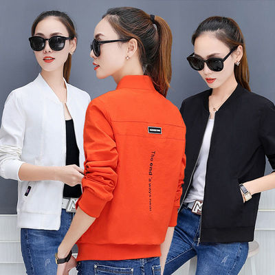 新款女夹克拉链衫小外套女棒球服春夏秋