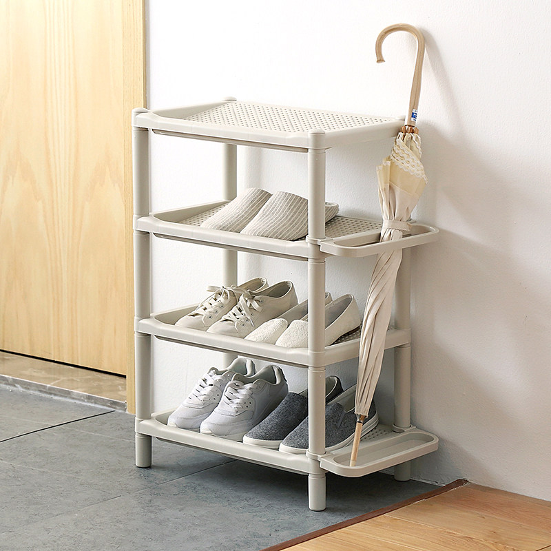 Multi-layer simple shoe rack dustproof household dormitory door plastic assembly modern simple living room bathroom slipper rack