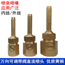 Copper universal adjustable direction DC nozzle with valve switch direct shot rockery pool park fountain water Hotel