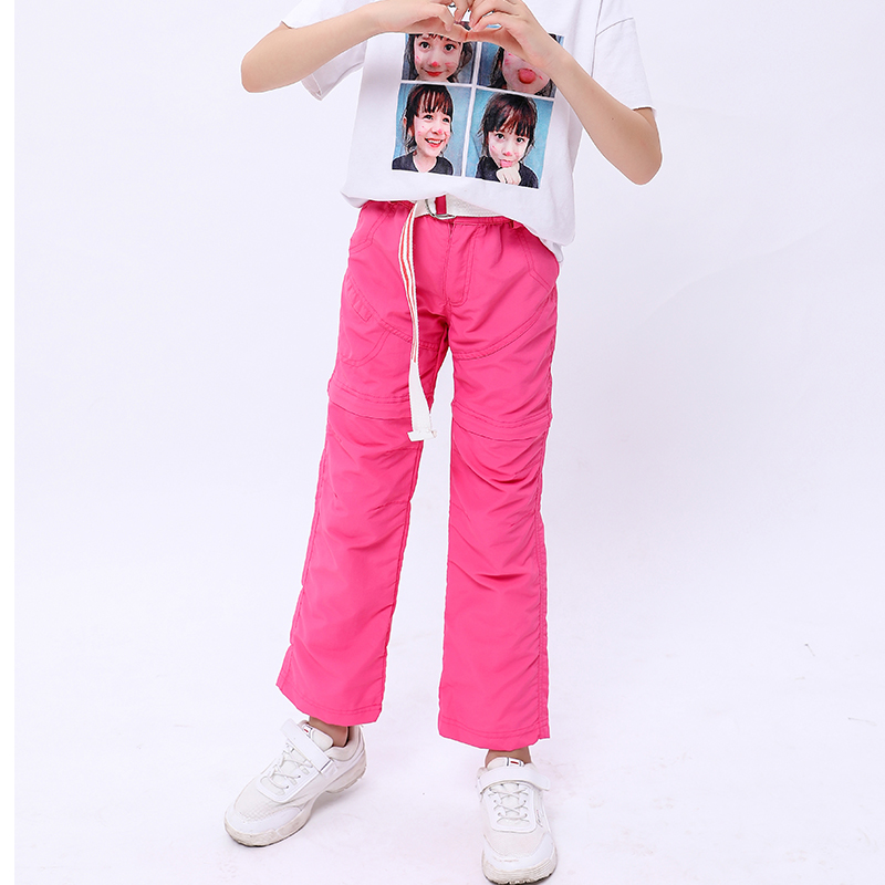 Outdoor children's speed dry pants boy girl Summer thin sports trousers detachable breathable waterproof quick dry two-to-Taobao