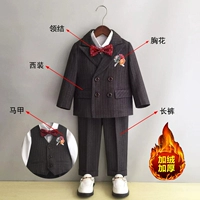 Флисовый комплект, костюм, жилет, штаны, галстук-бабочка на лацкан, 3 предмета