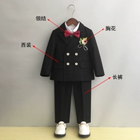 Черный комплект, костюм, штаны, галстук-бабочка на лацкан