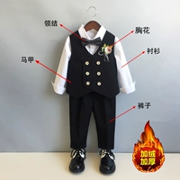 Флисовая черная рубашка, жилет, штаны, галстук-бабочка на лацкан