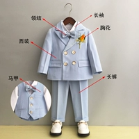 Пиджак классического кроя, жилет, рубашка, штаны, галстук-бабочка на лацкан