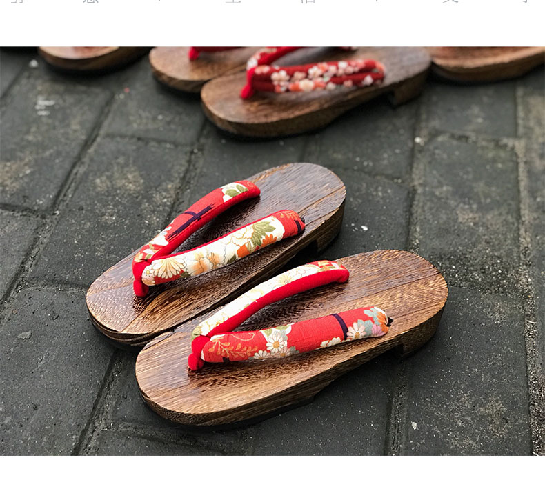Jane Fanny nữ hibiscus dép nền tảng xương cá và gió hibiscus Nhật Bản dép quai hậu nữ đế cao