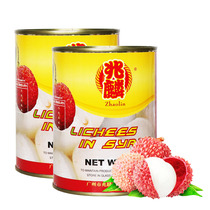 1 pot of Zhaolin lychee sugar water cans 567g cans of lychee meat canned sugar water dessert cake baking