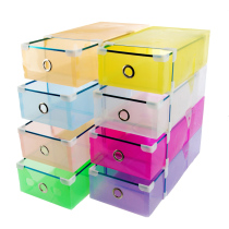 Shoe storage artifact Plastic transparent shoe box finishing box Receiving box Economical dust-proof space-saving drawer type