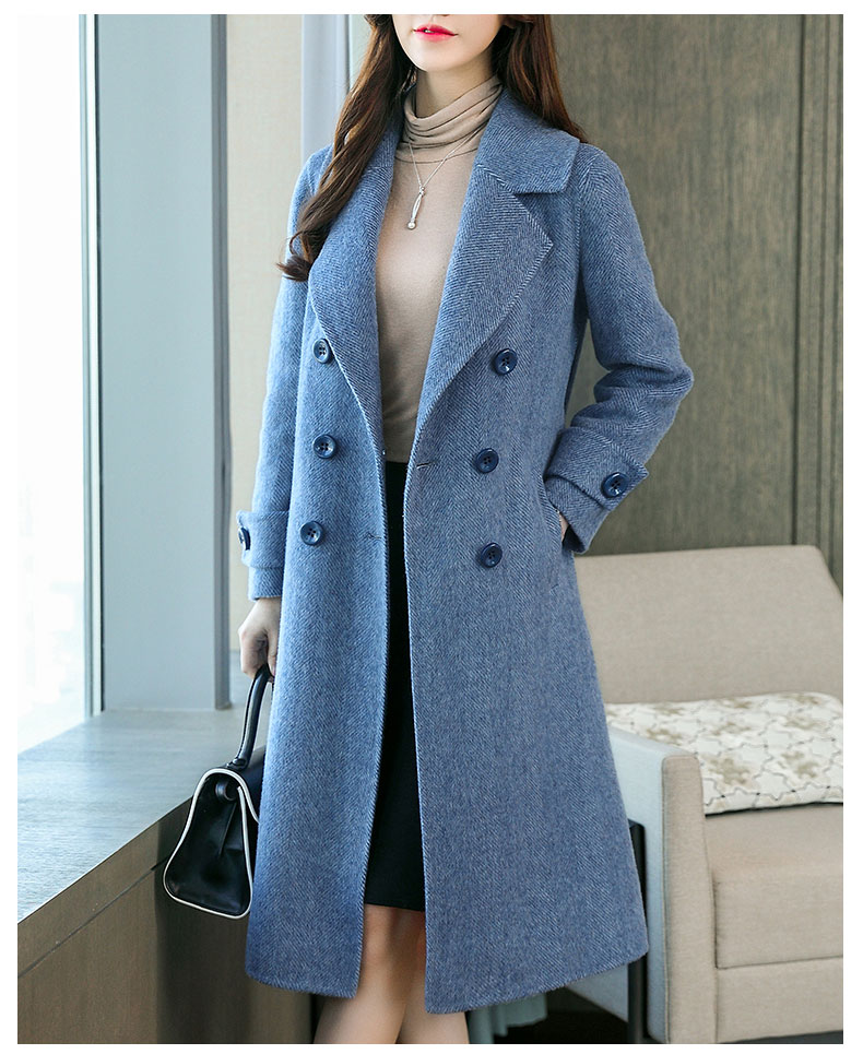 TOTGG2018 mới mùa thu Albaka coat nữ phần dài đôi phải đối mặt với cashmere alpaca áo len chống mùa áo khoác vest nữ