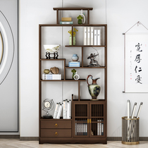 Bogu Shelf New Chinese Living Room Brief Tea Holder Tea Stand Tea Furniture Exhibition Cabinet Bamboo Solid Wood Multi-Treasure Cabinet Small Swing Piece Display Shelf