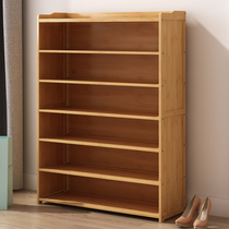 Shoe rack Multi-layer simple household economical space-saving bamboo solid wood small shelf storage artifact door shoe cabinet