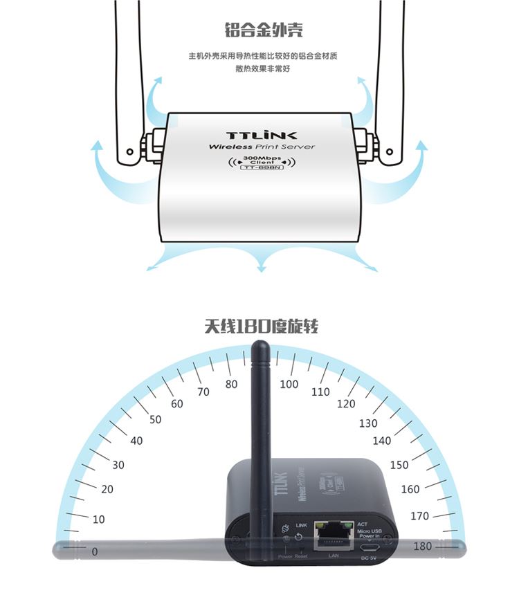 Máy in USB để mạng wifi máy in không dây máy chủ chia sẻ máy một máy in phun kim laser - Phụ kiện máy in