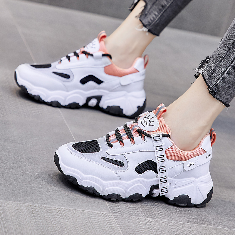 Summer Breathable Old Daddy Women Shoes 2022 New Little White Casual Sports 100 Hitch Mesh Face Shoes Big Size Burst Summer