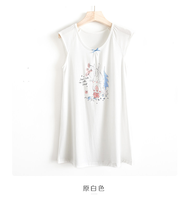 Children's children's Modal night dress Summer cool thin Princess style little girl pajamas Home skirt Garden rabbit