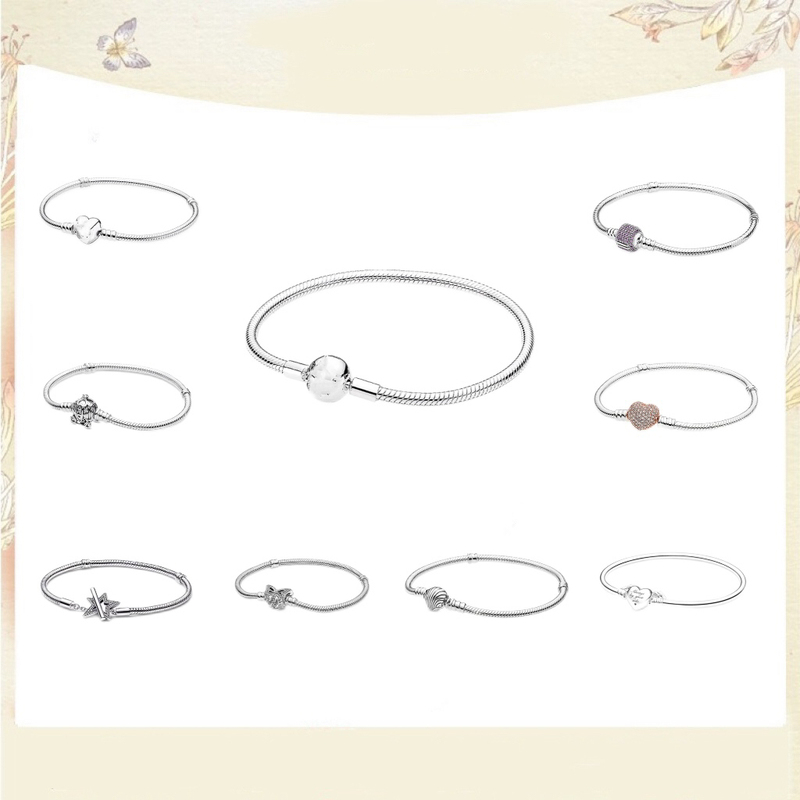 Heart-Shaped Rose Crown T-Shaped Buckle Snake Bone Chain Bracelet Can Be Diyed, Fashionable and Versatile, a Gift for Your Girlfriend