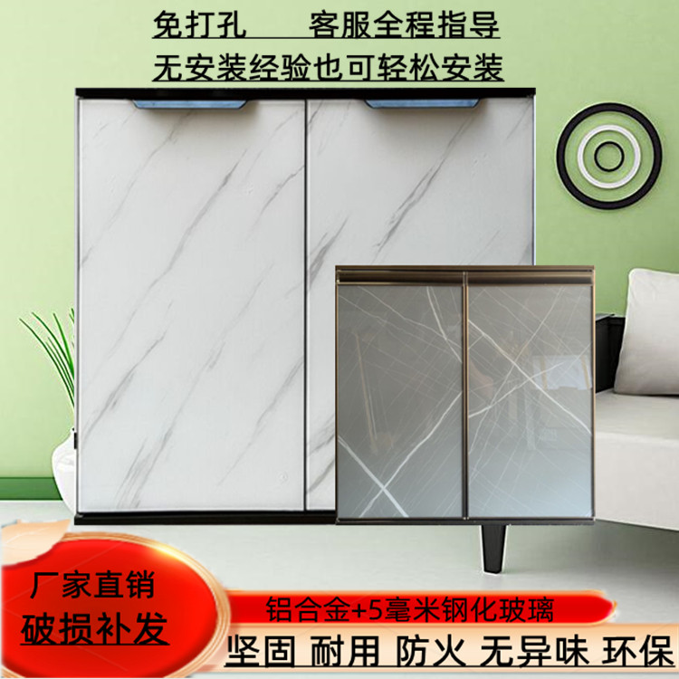 With outer frame cabinet door customized crystal rigid door cookroom kitchen library room bedroom wardrobe door door packaging aluminum