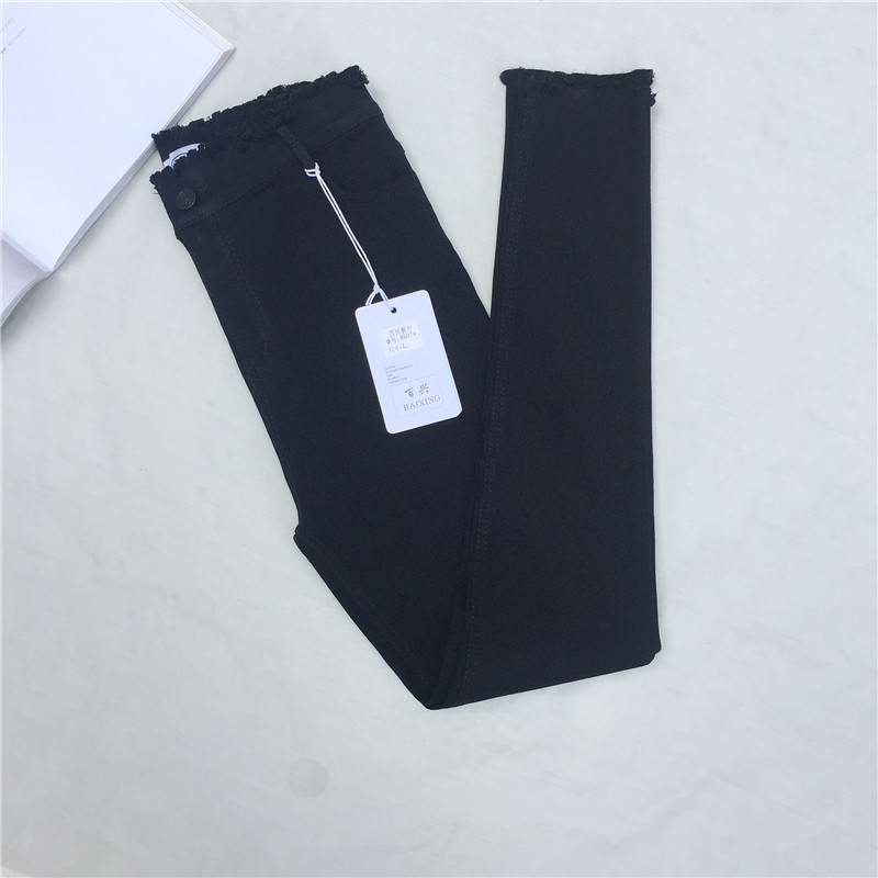 Mùa thu mặc quần legging nữ 2017 mùa thu đen bút chì thô quần Hàn Quốc phiên bản eo cao là quần lửng quần túi hộp nữ