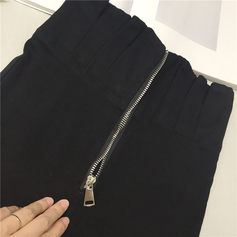 Hoa cạp cao eo quần legging nữ chân dài 2018 mùa thu mới Hàn Quốc của dây kéo mảnh mai hoang dã đã mỏng quần sooc nữ