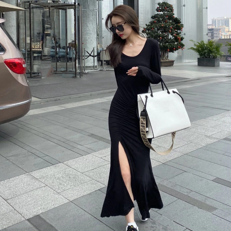 Dress 2021 New Spring Modal Cotton Slit Skirt Irregular Fishtail Skirt Bodycon Skirt High-Waisted Fashion Long Skirt