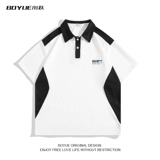 Японская модная летняя футболка polo, подходит для подростков, свободный крой, короткий рукав