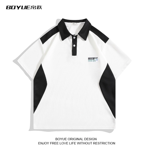 Японская модная летняя футболка polo, подходит для подростков, свободный крой, короткий рукав