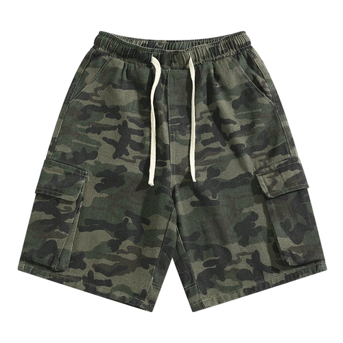 Камуфляжная джинсовая юбка, летние шорты, трендовые штаны, в американском стиле, свободный прямой крой