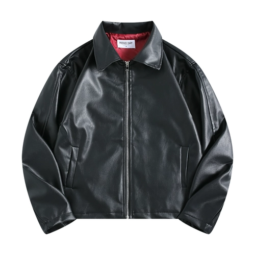 Полиуретановая красная трендовая модная куртка, в американском стиле