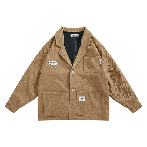 Демисезонный ретро вельветовый костюм для отдыха, куртка, оверсайз