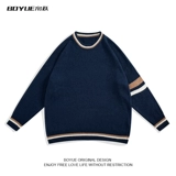 Трикотажный демисезонный свитер для отдыха для влюбленных, круглый воротник