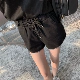 FBB Li Minghao hè 2019 mới giản dị cotton hoang dã thể thao quần short hai màu cao eo thời trang nữ - Quần short quần short lửng nữ