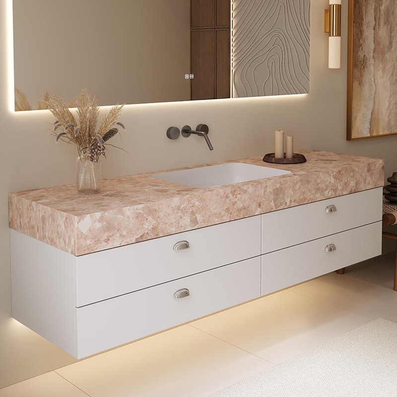 New Model Cherry Blossom Pink Slate Ceramic Basin Bathroom Cabinet Set with Natural Luxury Stone Bulgari Pink Washbasin New Model Cherry Blossom Pink Slate Ceramic Basin Bathroom Cabinet Set with Natural Luxury Stone Bulgari Pink Washbasin