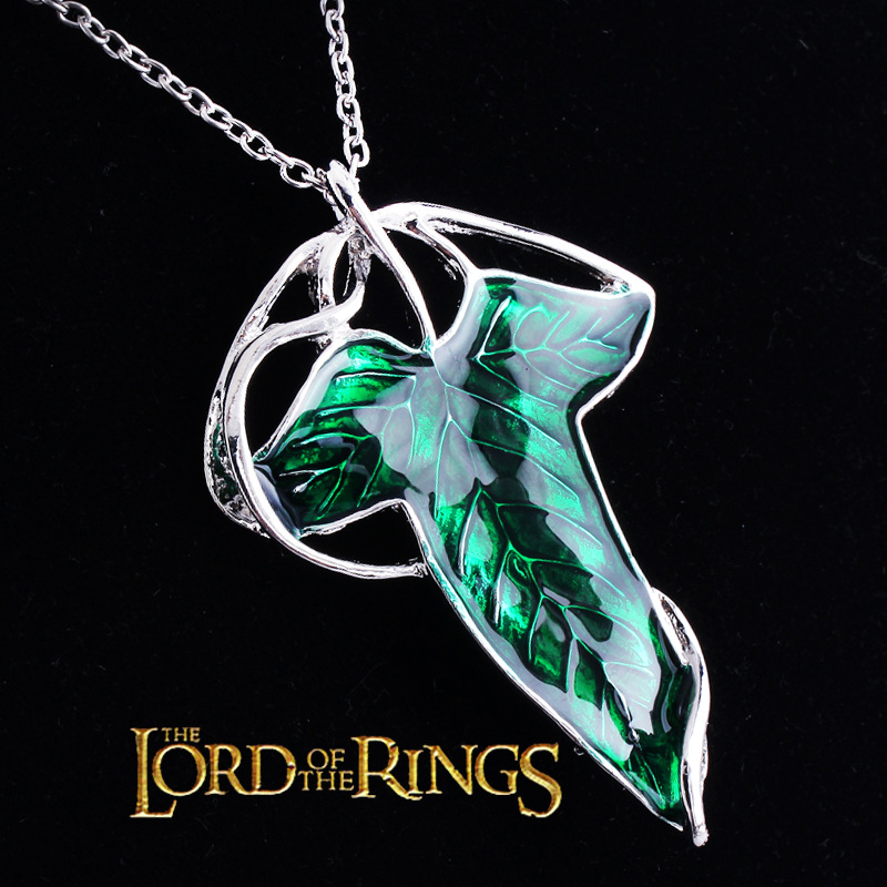 Magic ring finger ring King Hobbit surrounding elf guard ring cloak leaf brooch Chest Needle Necklace necklace Dual-use Ornament Pendant