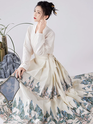 Qianli Jiangshan Ming System Hanfu Golden Makeup Flowup Corse Dorse Dress платья ткани национальный стиль новые китайские тонкие ежедневные девушки