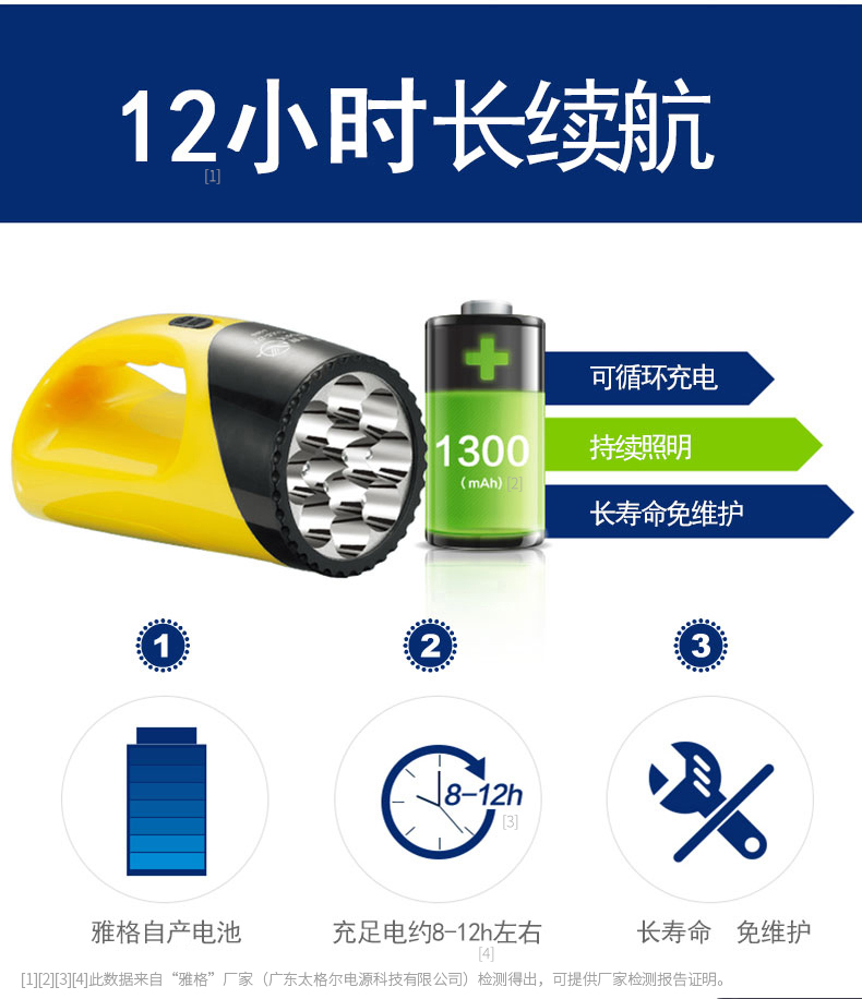 Yage LED tìm kiếm ánh sáng đèn pin chói sạc tầm xa xách tay đèn ngoài trời chiếu sáng đèn pin nhà khẩn cấp đèn pin siêu sáng mini