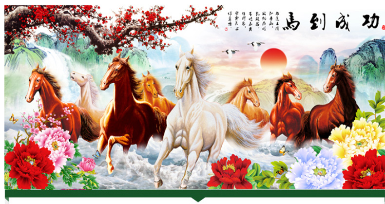 Tám Ngựa có đầy đủ khoan kim cương 5D tám con ngựa nề 2017 phòng khách mới chéo khâu thành công để dán điểm - Công cụ & phụ kiện Cross-stitch tranh chữ thập