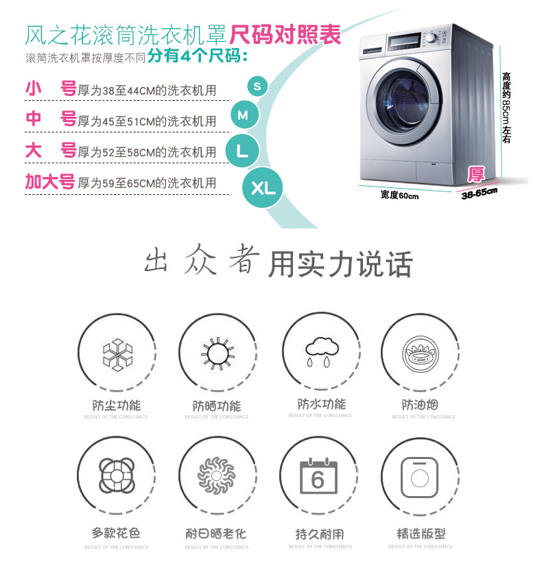Máy giặt trống rửa tấm vải liệm bìa pulsator dày nói chung không thấm nước chống nắng tự động trống loại bìa - Bảo vệ bụi bạt trùm máy giặt