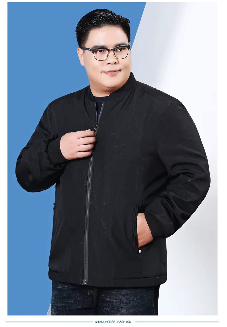 Áo khoác cotton có kích thước lớn bằng vải bông cho nam trung niên cộng với phân bón để tăng thêm chất béo lớn. áo khoác bóng chày mlb