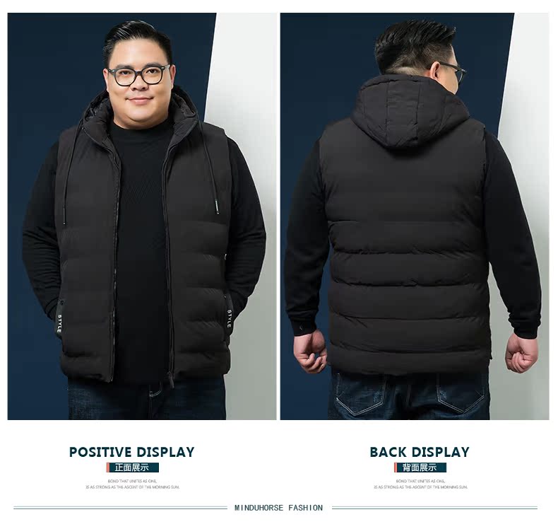 Mùa thu và mùa đông cotton vest nam thêm kích thước lớn áo ấm cộng với phân bón cộng với kích thước vest nam béo béo vest vest áo khoác đông nam