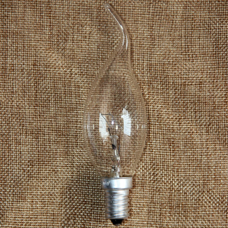 e14 small screw bulb pull tail candle tip bubble crystal chandelier source yellow light ordinary incandescent bulb light source