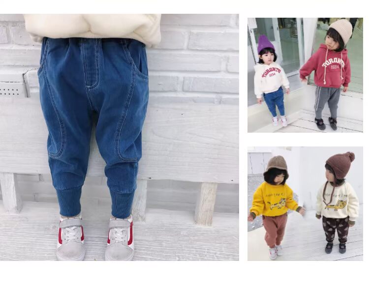 Bé gái cộng với quần nhung mùa đông bé mới sinh dày cotton dệt kim quần harem 1-2-3 tuổi 4 bán quần áo trẻ em