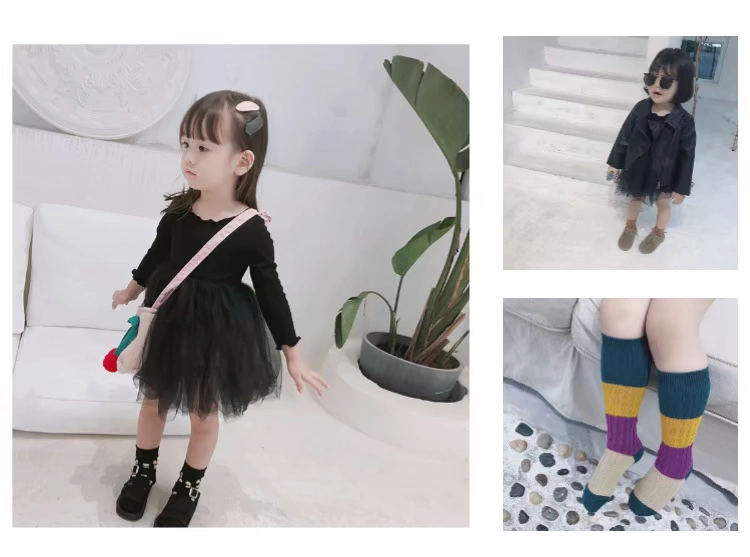 Váy bé gái mùa thu mới bé gái Hàn Quốc váy đáy dài tay khâu váy bé váy 1-3 tuổi 2