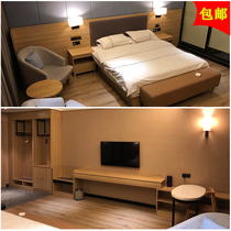 Hotel standard room full furniture room apartment villa bed design soft bag by TV cabinet customization